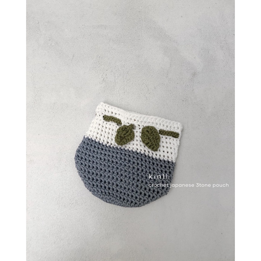 totoro japanese crochet drawstring pouch tas rajut serut bulat