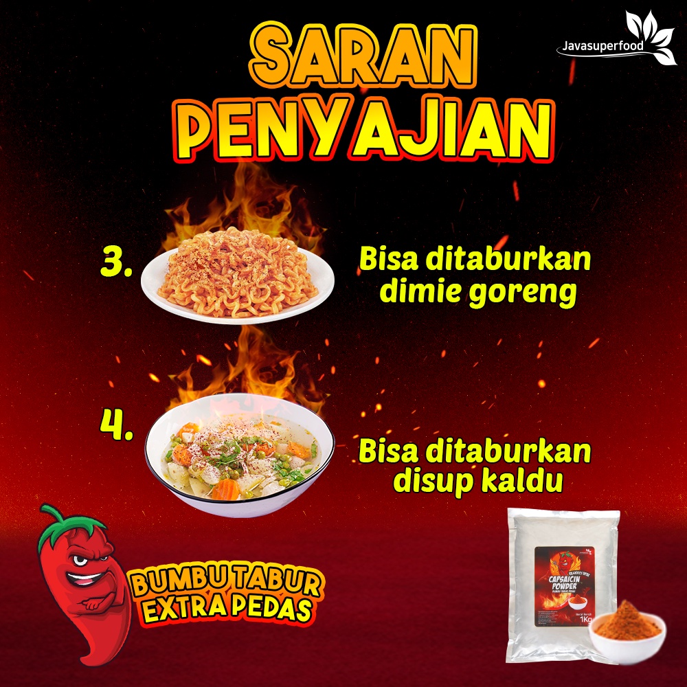Bubuk Cabe Super Pedas / Bubuk Cabe Pedas / Cabe Bubuk / Bubuk Cabai Kering / CAPSAICIN 1KG