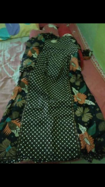 Gamis Batika Kembang Wulu / Gamis Batik Modern / Batik Gamis Syari / Long Dress Batik Wanita /
