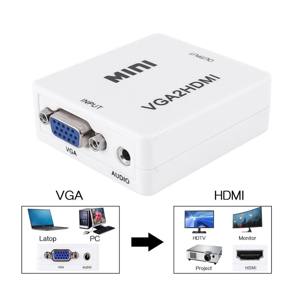 Trend-Converter VGA To HDMI VGA2HDMI Mini Adapter HD Video 1080P Connector