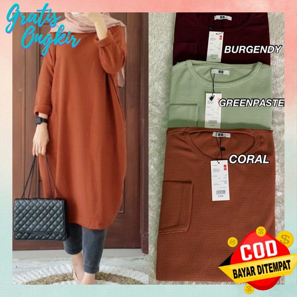 Baj Tuniq Kerja Kantor Bju Thunik Kuliah Perguruan Tinggi Baju Tunik Cewek Cantik Bj Tunika Dress Mo