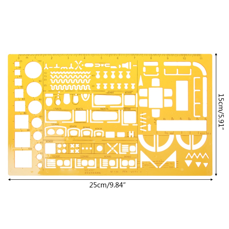Mary 1:50 Tailor Scale Math Penggaris Arsitektur Insinyur Menggambar Template Serut New