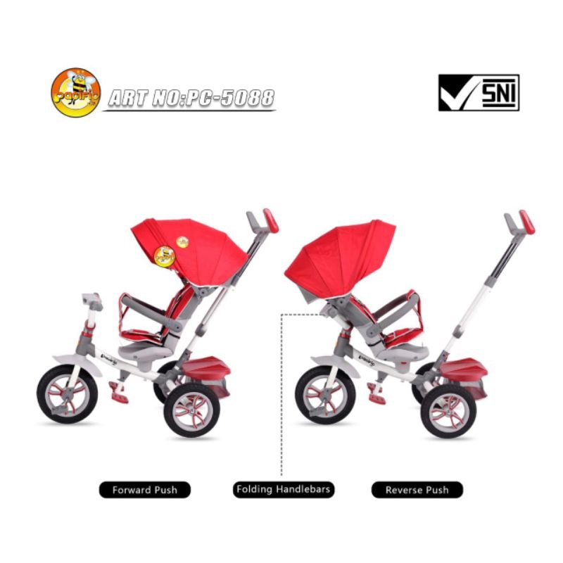 Pacific tricycle PC-5088 - sepeda roda tiga ban karet