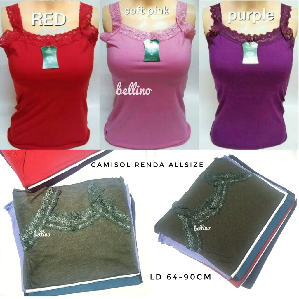 Termurah Camisol Renda Wanita Allsize Tanktop Wanita Tali Renda Murah Tank top Cewek Murah Emily