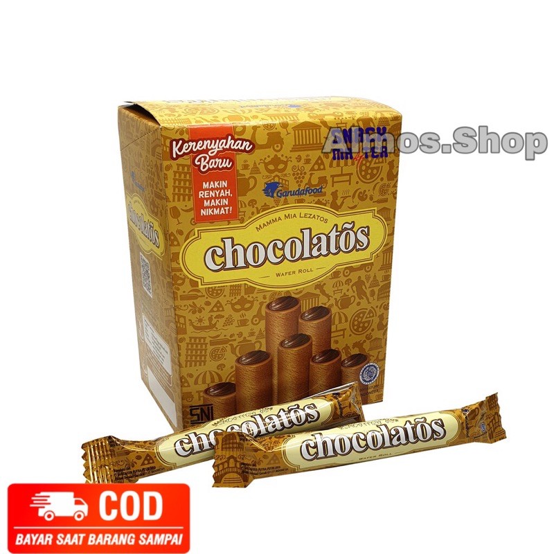 

Gery Chocolatos KECIL Wafer Roll Choklat 1Box isi 24pcs