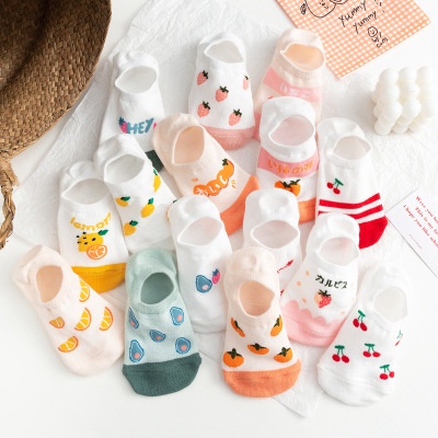 ⭐️𝐈𝐇𝐒 𝟑𝟏𝟒⭐️Kaos Kaki Pendek Invisible Socks Motif Buah Kaos Kaki Setumit Bawah Kaki Mata Fashion Japan-1