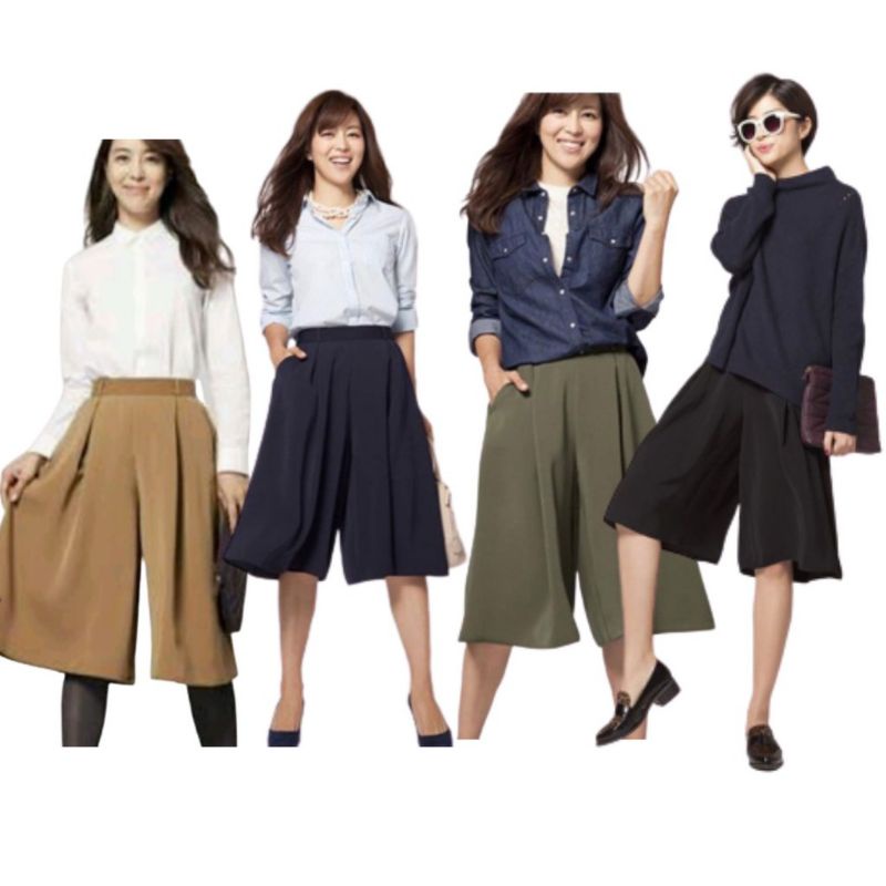 GU By UNIQLO Kulot Wanita Pendek Gaucho Pants Wanita