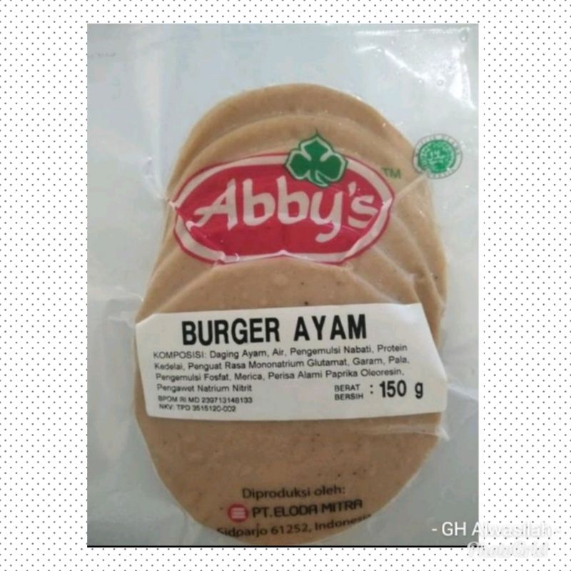 

Abby's burger ayam isi 6pc