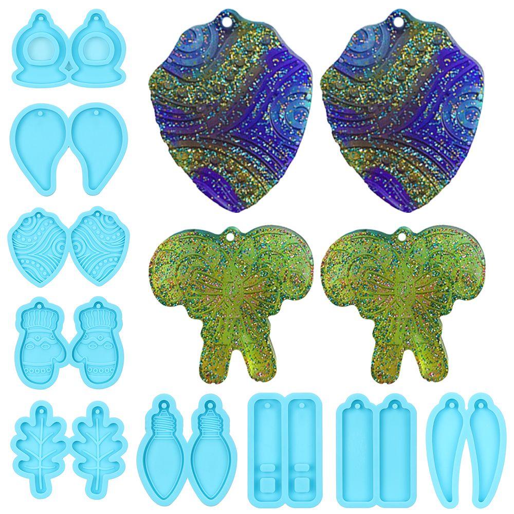 R-flower Earrings Resin Mold DIY Handmade Membuat Perhiasan Alat Ear Studs Mold Crystal Resin Silicone Mold