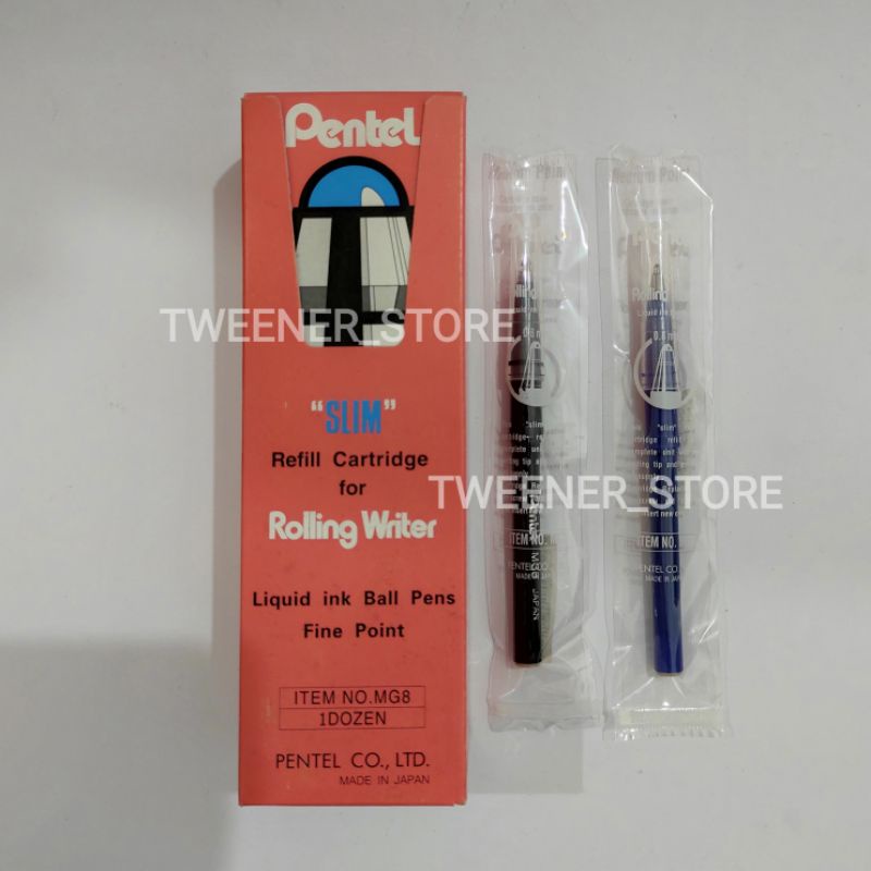 

Pentel Refill Isi Pulpen MG8 0.8mm Liquid Ink Ballpoint | Bolpen Pen