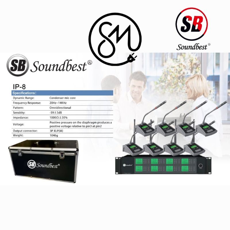 Microphone wireless meja podium Soundbest IP-8 IP8 conference ( 8 mic )