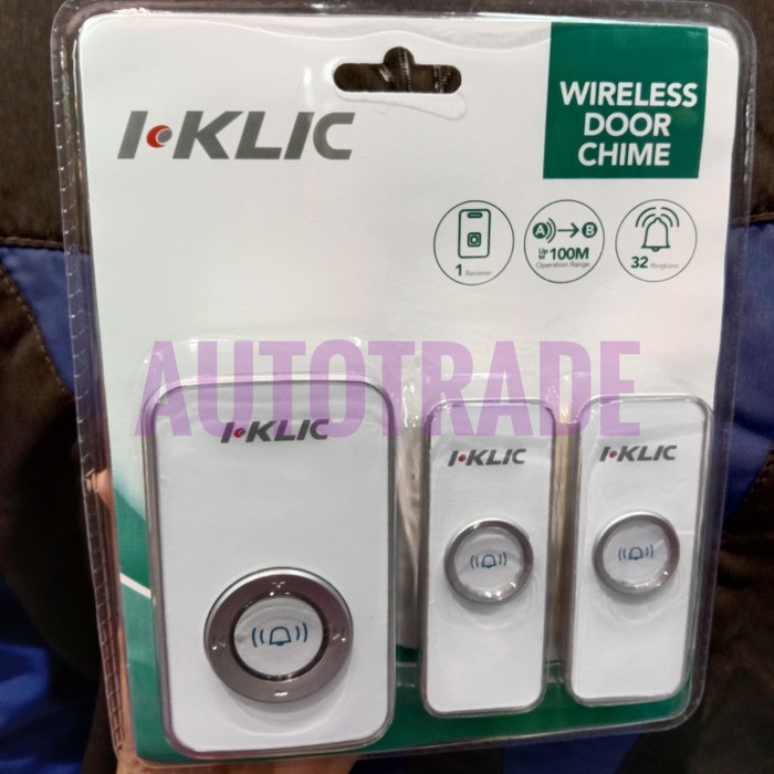 BEL NIRKABEL DOUBLE WIRELESS BELL PUSH PINTU RUMAH ORIGINAL I KLIC