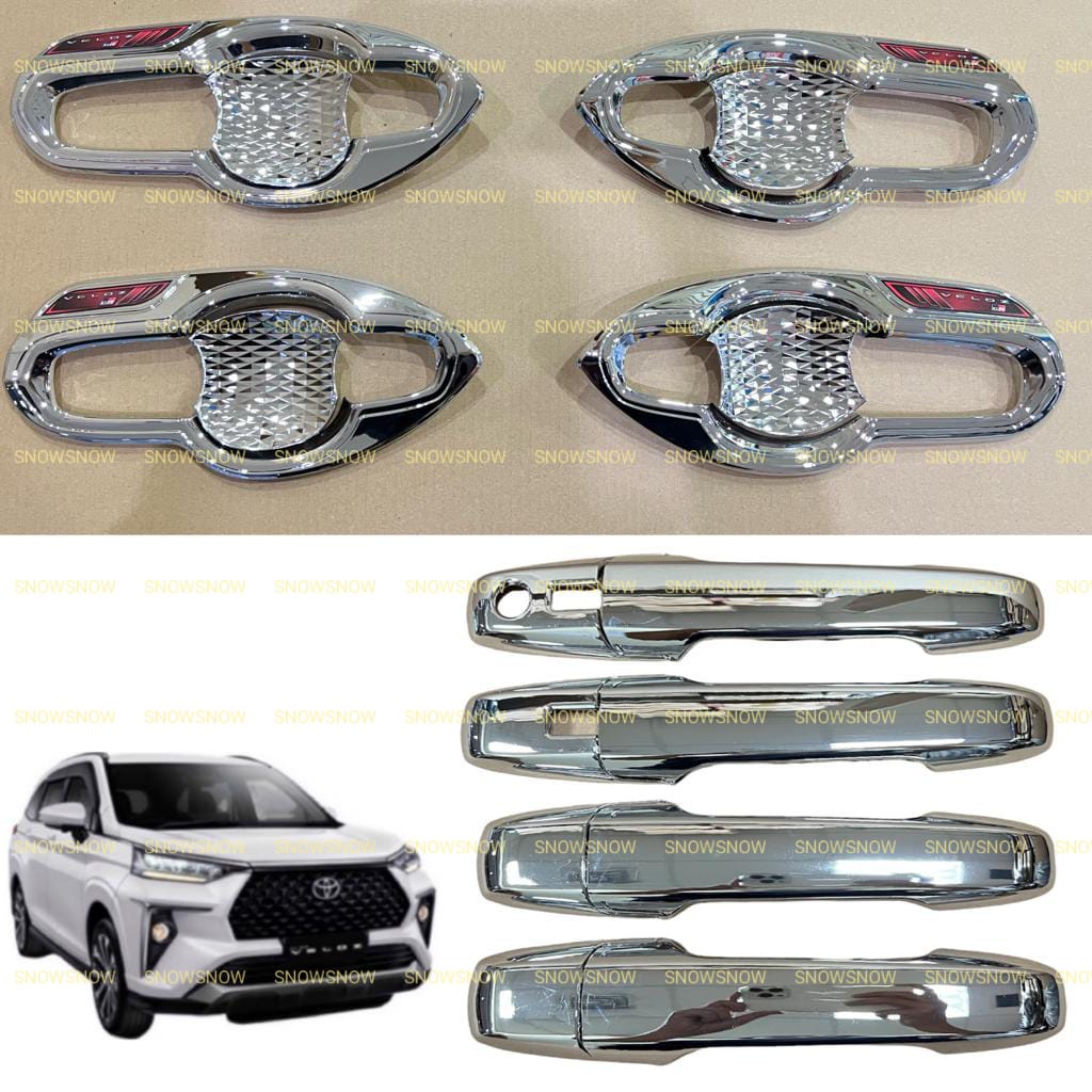 Paket Outer Handle Cover Avanza Xenia Veloz 2021 2022 UP Exclusive Hitam Chrome