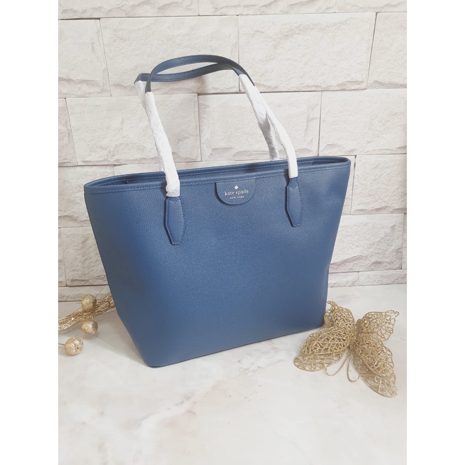 Tas Kate Spade Lori River Blue Tote New Original