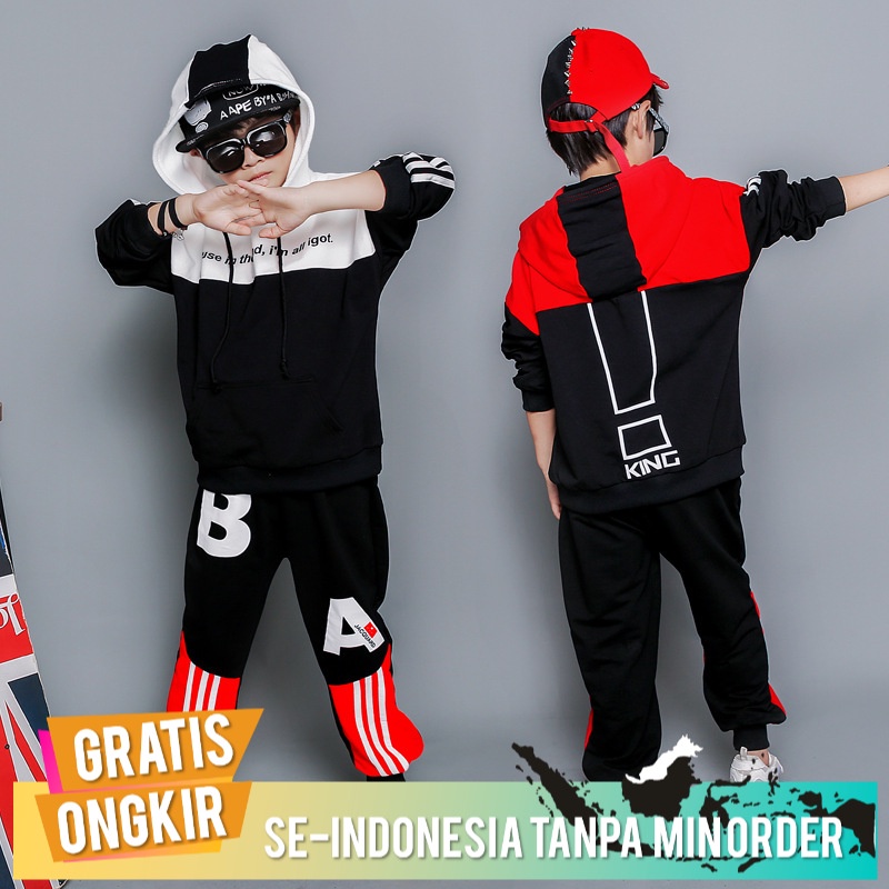 Kaos Anak Laki Laki Import Suit 2021    Korea Olahraga  Set anak Kecil  One Piece