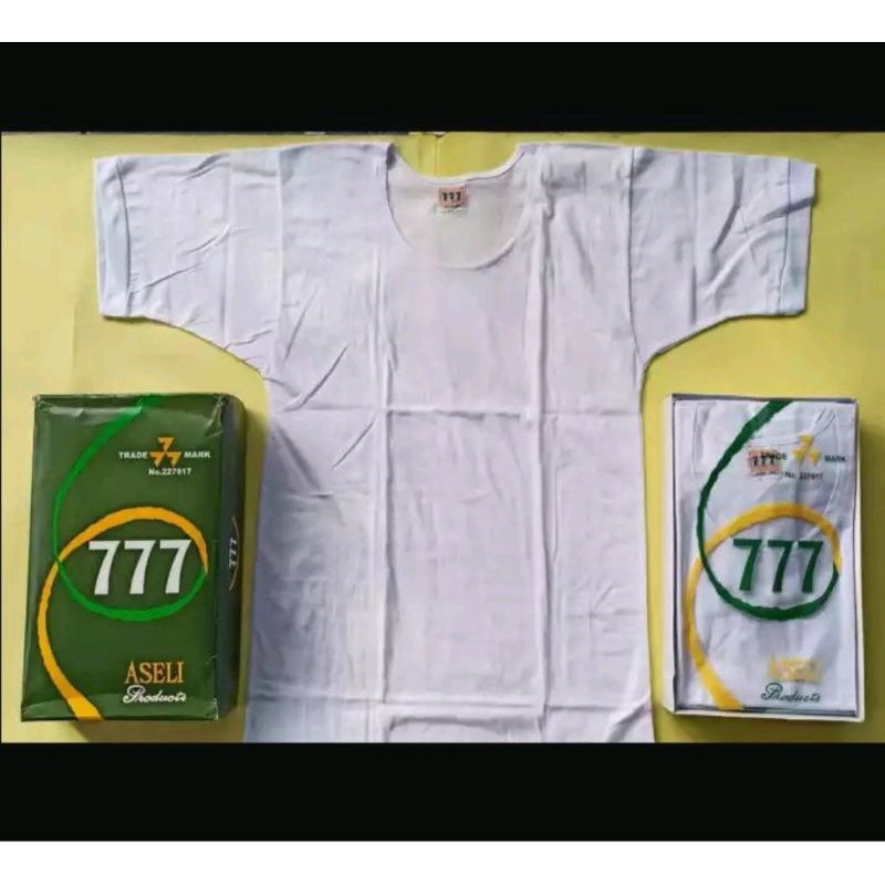 Kaos oblong 777 SUPER JUMBO/oblong Lengan Pendek Putih Polos