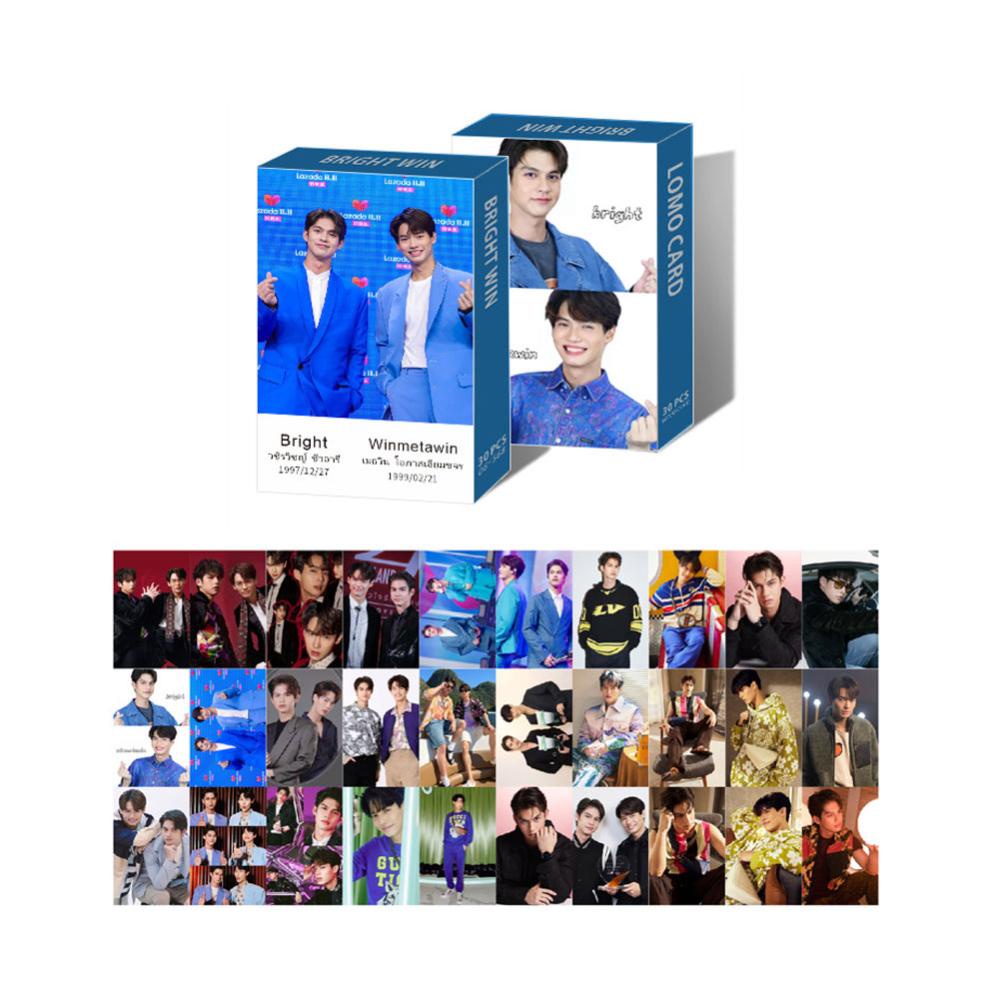 Timekey 30pcs / set Kartu Lomo Foto Polaroid Jackson Off-Gun Bright Win GOT7 IVE Singto Krist Lomo E5J2 Untuk Koleksi