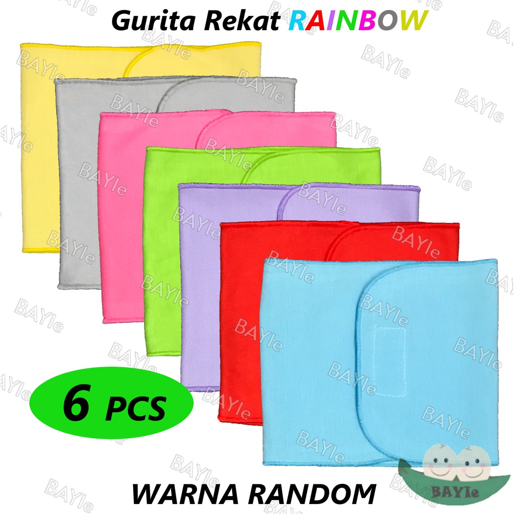 BAYIe - 6 Pcs Gurita/Grito Bayi Rekat / Kretekan Instan motif RAINBOW