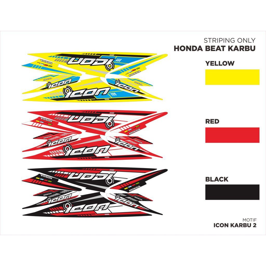 Sticker Striping Honda Beat Karbu Motif ICON Thailook Shopee Indonesia