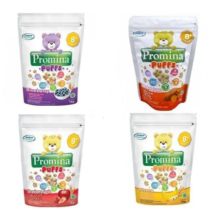 Promina Puffs 15 gram rasa sweet potato/blueberry/banana/apple