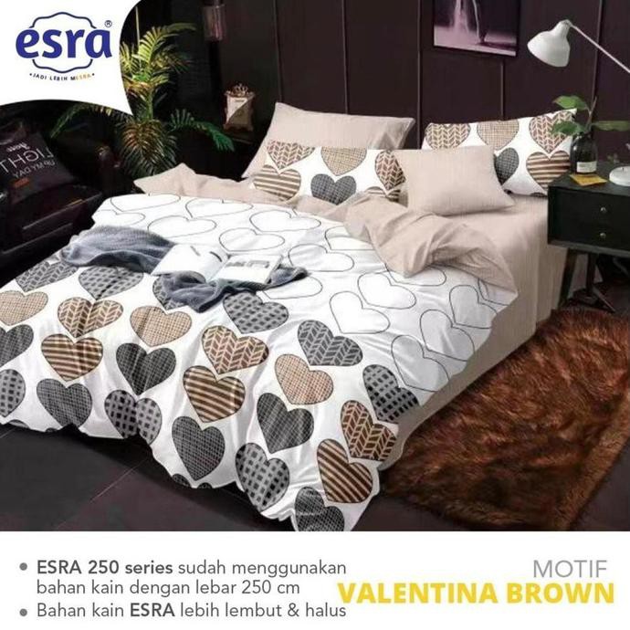 Bed Cover Only Double Katun Esra Valentina Brown Hildagiovanishop