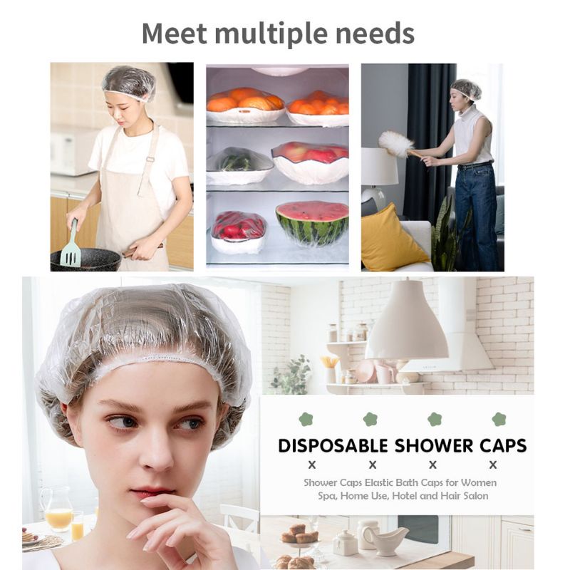 10 pc shower cap topi mandi plastik