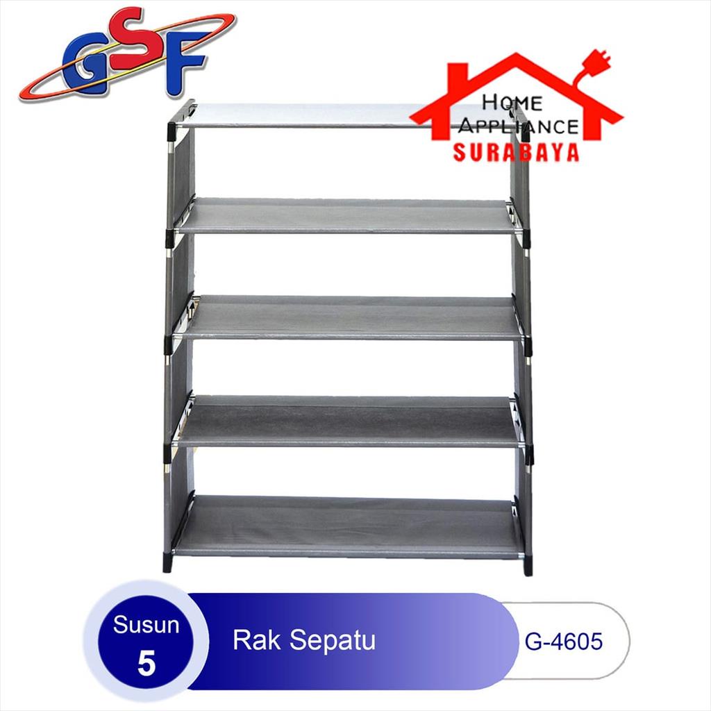 Rak Sepatu - Sandal Kain 5 Susun 4 Ruang Portable Multifungsi GSF G 4605 / Susun 4 Zig Zag GSF 4604