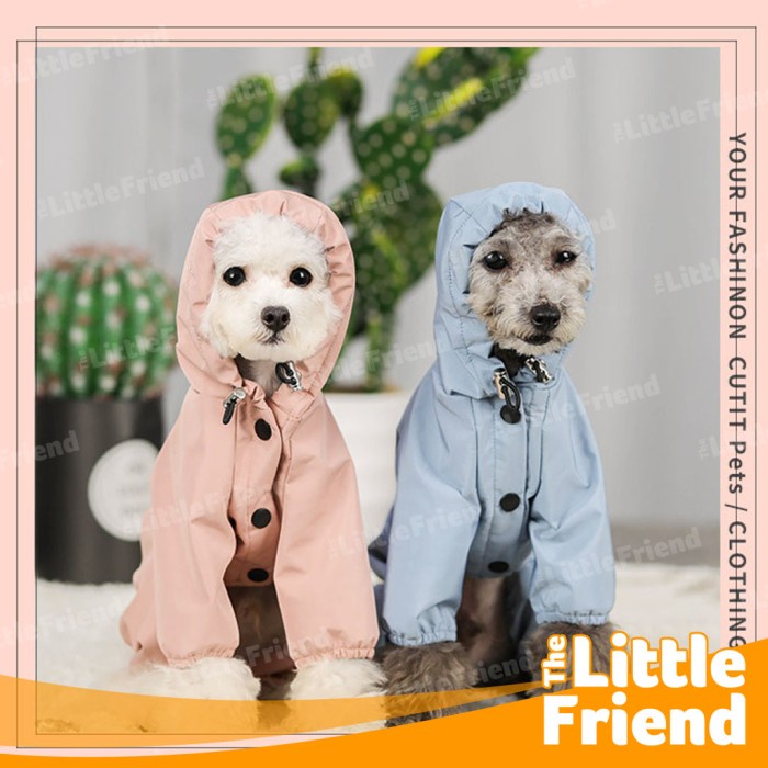 Baju Jas Hujan Raincoat Anjing Kucing Kancing Depan WATERPROOF PREMIUM