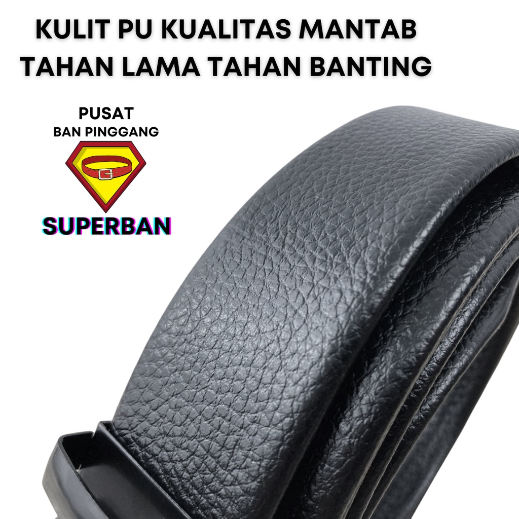 SABUK GESPER PRIA MODERN AUTOMATIC BUCKLE BAN KULIT KOREA FORMAL CASUAL BK-M0001 - SUPERBAN