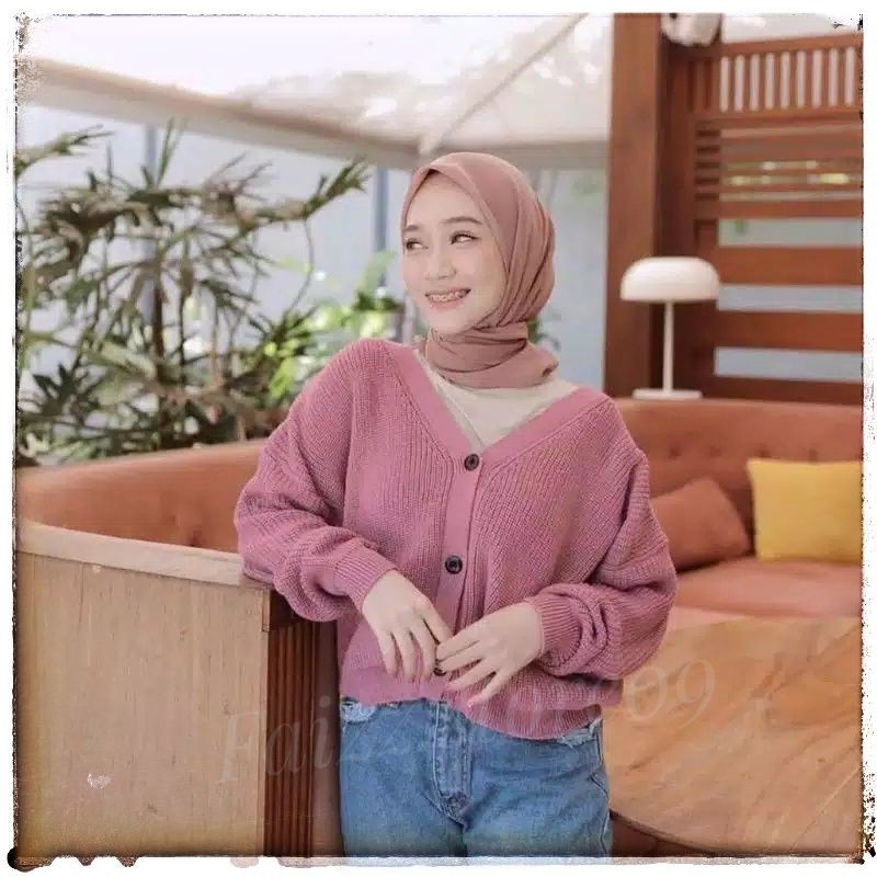 CARDIGAN RAJUT CROP OVERSIZE (7 GATE) STORE09 MURAH