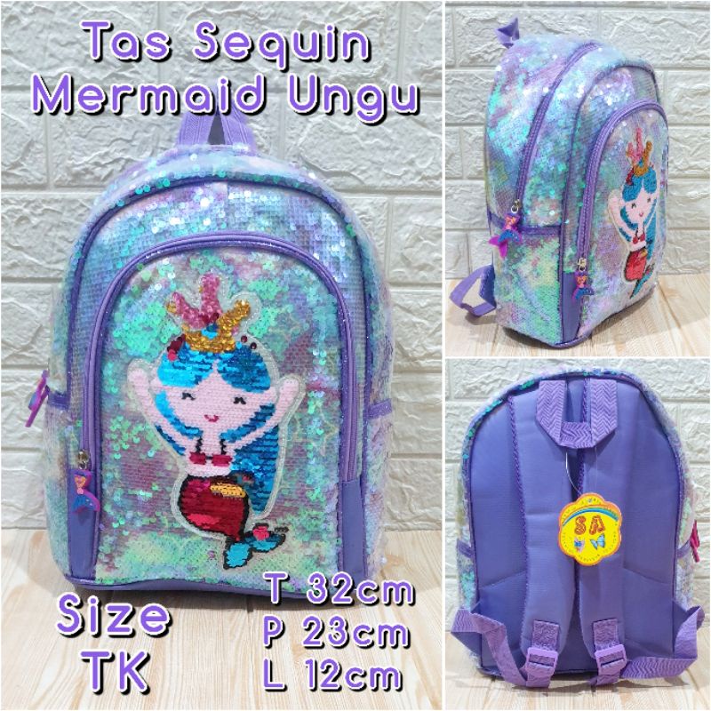 Tas Sekolah Sequin LoL Ukuran Large / Untuk SD Ransel Anak SD dan TK