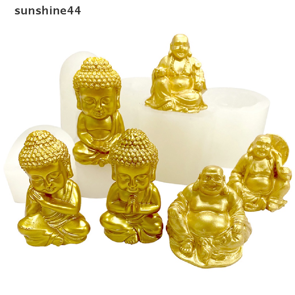 Sunshine Cetakan Silikon Bentuk Buddha Untuk Lilin Aromaterapi / Sabun Resin DIY