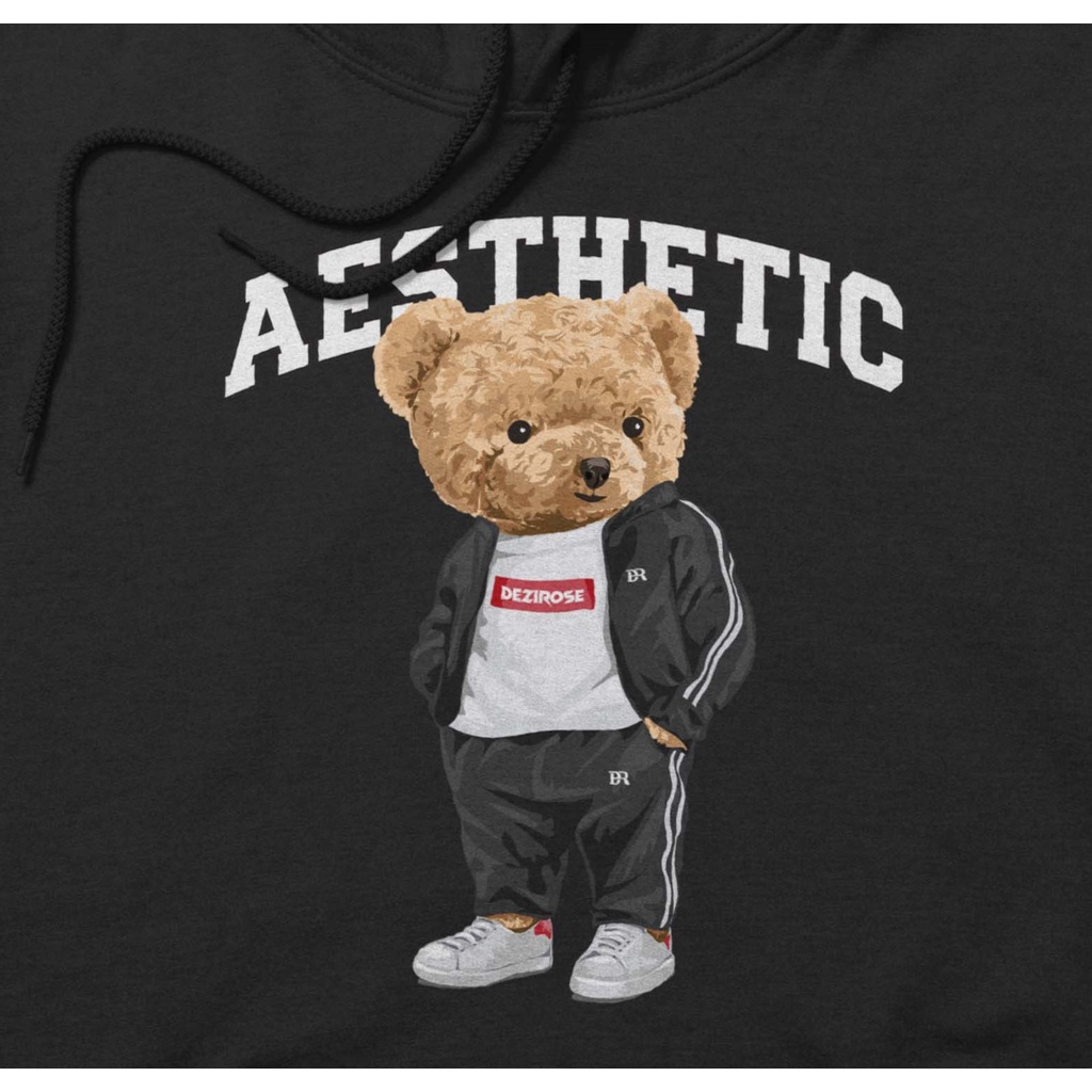 DEZIROSE Sweater Hoodie Bear Aesthetic Pria &amp; Wanita Distro Fleece Tebal Premium Size M-XXL