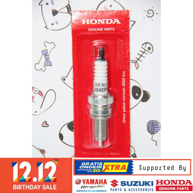 DIJAMIN ASLI BUSI DENSO HONDA BEAT SCOOPY VARIO 125 FI CB150 U27EPR9 ORIGINAL BERKUALITAS