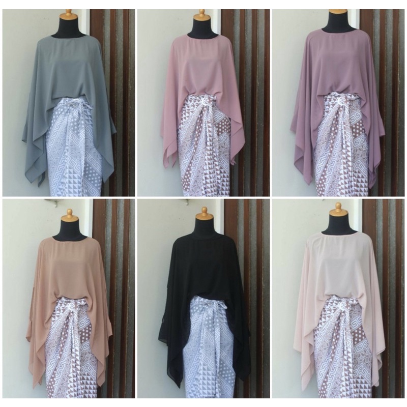 MalaYka Malaika Cape Ceruti Sifon Babydoll Outer Kondangan murah simple pastel color All size Murah Jogja