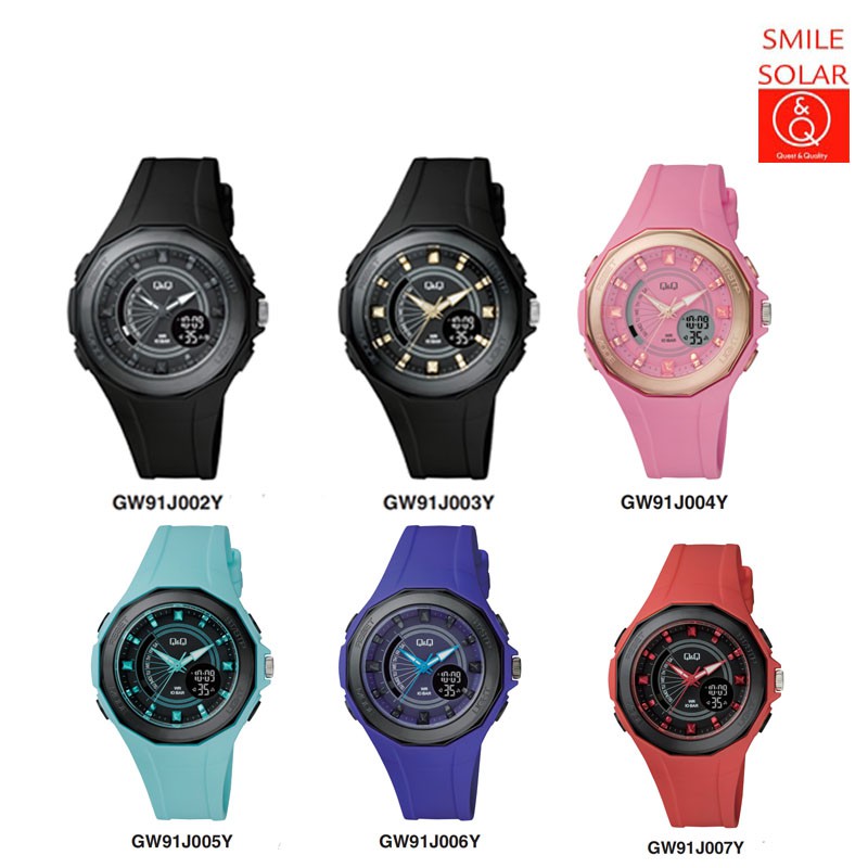 Sale 7.7 Jam Tangan Pria Stylist Casual Sporty Double Time Rubber Original Q&amp;Q QnQ QQ GW91 GW91J Series