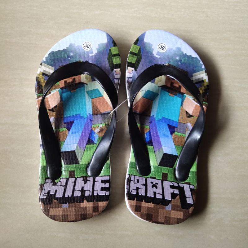 Sendal Jepit Anak Cowok Karakter Kartun MINECRAFT GAME MINE CRAFT Murah