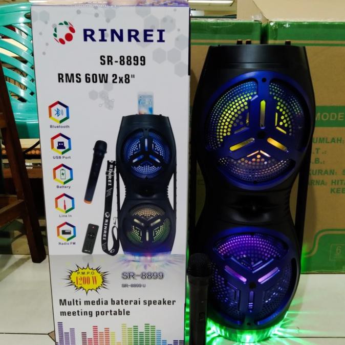 Speaker Aktif Rinrei 8 Inch Double Sr 8899U Speaker Karaoke Omaoy88