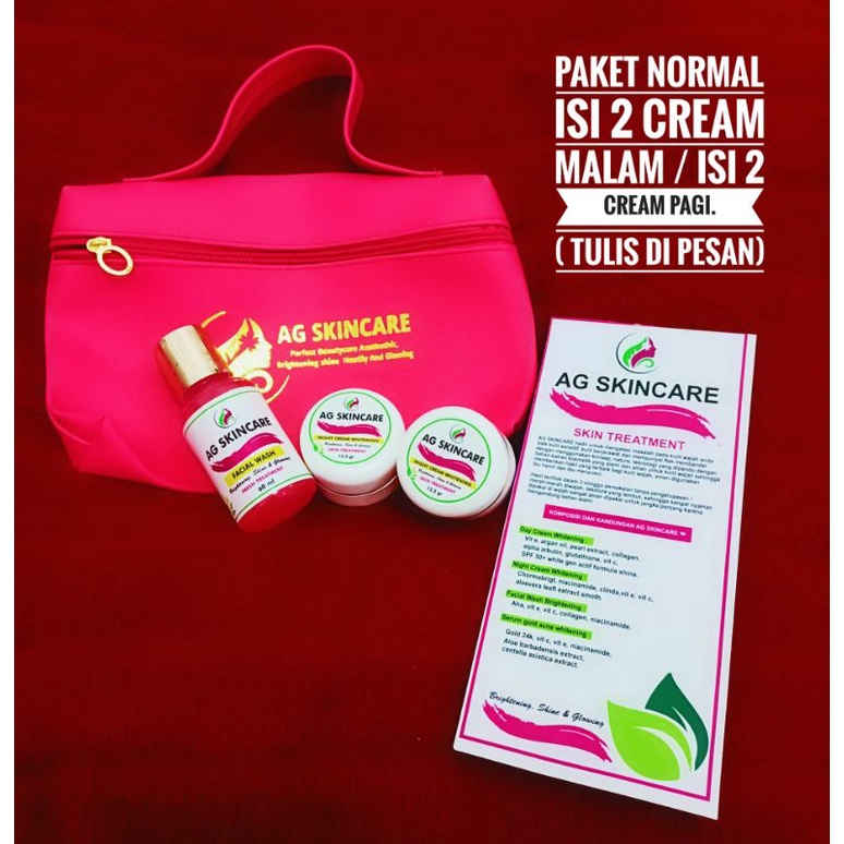 PAKET NORMAL AG SKINCARE (ISI 2 CREAM MALAM/ISI 2 CREAM PAGI)