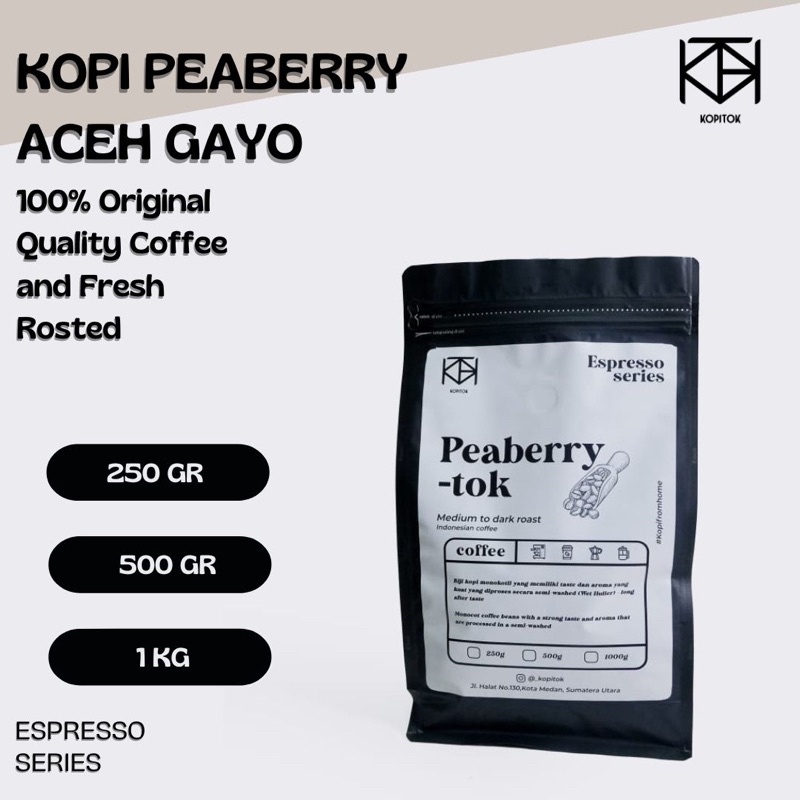 

KOPI PEABERRY ACEH GAYO PREMIUM BIJI DAN BUBUK - KOPITOK