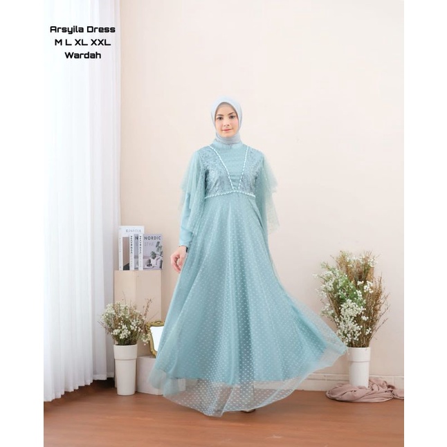 Permata_Olshop / Asyila Dress NF / Kebaya Gamis Pesta Mewah / Gamis Modern Bridesmaid / Kebaya Lamaran