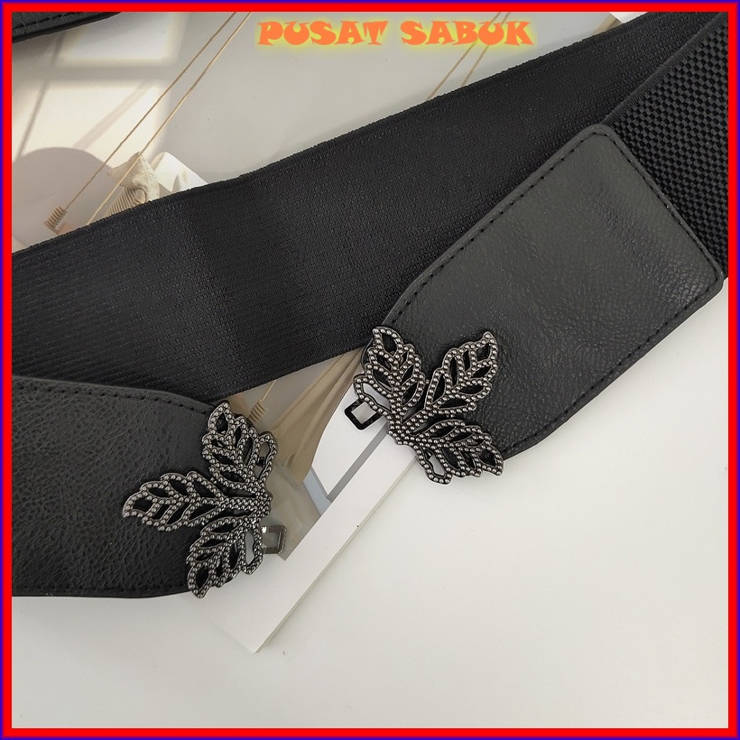 Belt Wanita Gesper Ikat Pinggang Lebar Sabuk Korea Obi Karet Elastis Cewek Gasper besar Hitam Kekinian Fashion Cantik Murah Jumbo Women Praktis Modis Mewah Pingang Grosir Melar Blet