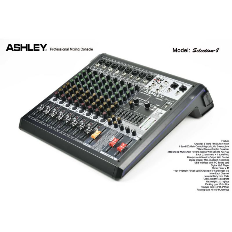 Mixer Audio 8 Channel Ashley Selection8 Selection-8 Selection 8 Original TERBAIK