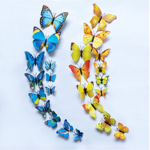 Stiker Tempelan Kupu Kupu Motif 3D Hiasan Wall Sticker Butterfly PVC