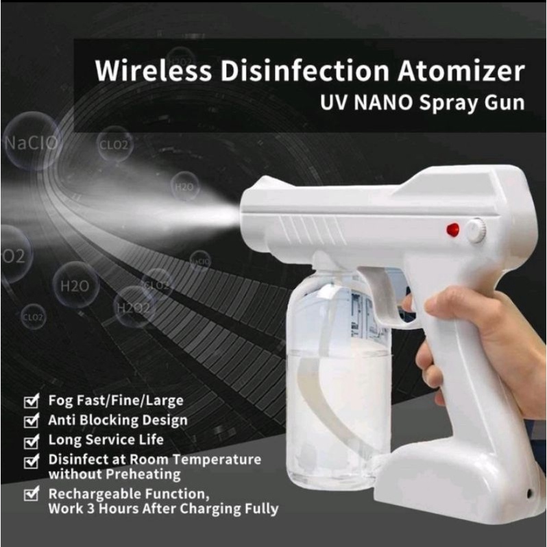 ORIGINAL ATOMIZER NANO SPRAY GUN DISINFECTANT HIGH QUALITY  800ml WIRELESS