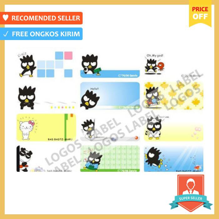 

Stiker - Badtz Maru Sticker Label Nama Waterproof Sanrio Bad Batz Maru Owl Item