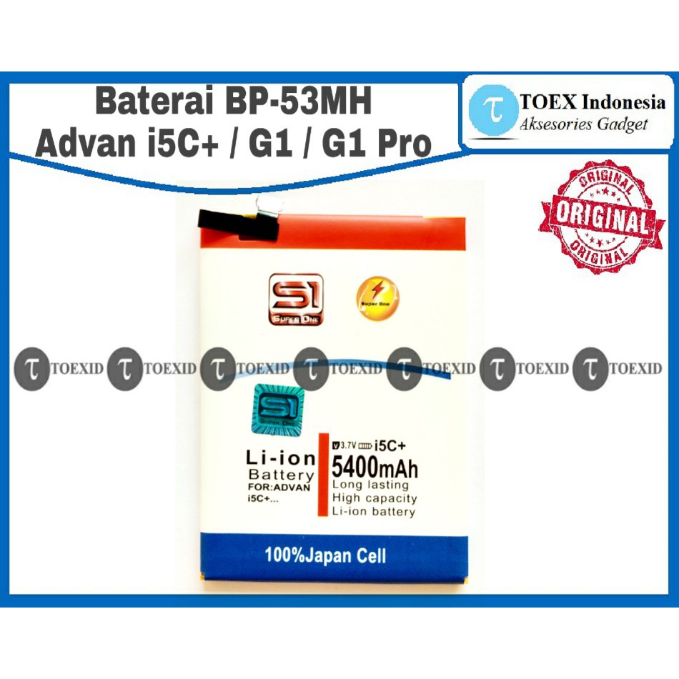 Baterai Advan i5C Plus / G1 / G1 Pro - BP-53MH - Batre Batrai Double Power IC - Super One Original