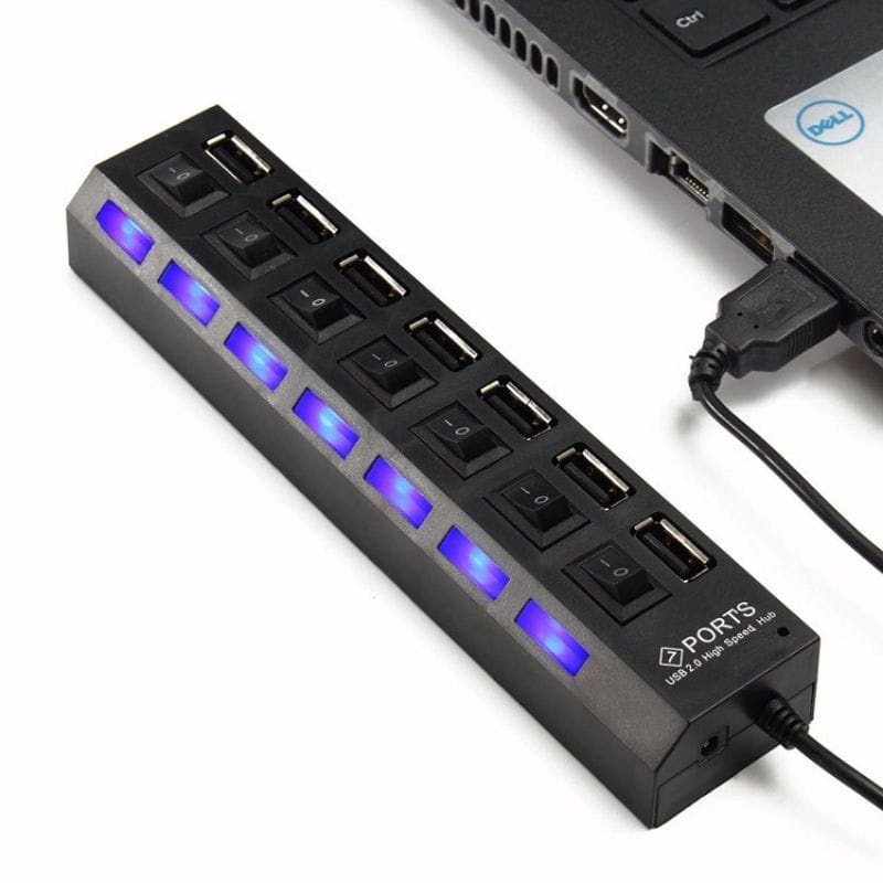 USB HUB 7 Port ON OFF USB HUB 7USB ON OFF High Speed