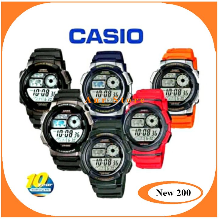 Tali Jam Tangan Casio W-S200 Rubber Strap Tali Casio WS200 WS 200 Free Pen