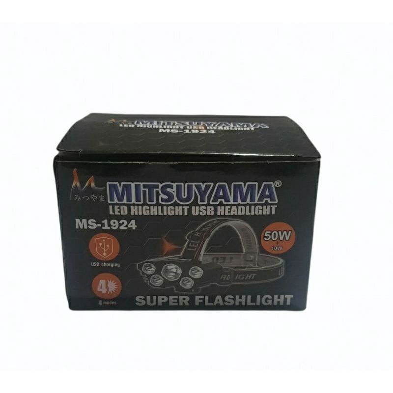 COD Senter Kepala 5 Mata Led 50 Watt Mitsuyama MS-1924 Cahaya Putih